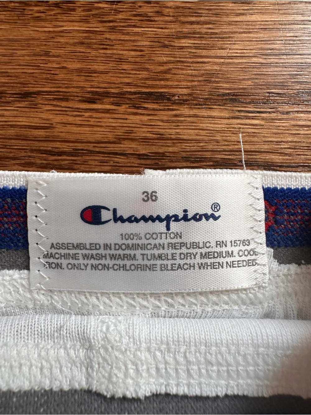 Vtg 1990s Champion Mens White Briefs Sz 36 High Rise Cotton Underwear RN15763 - Picture 5 of 6